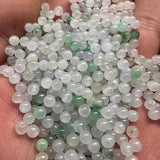 Natural Jadeite Scattered Beads Ice Green Bashan Jade Semi-Finished Products
