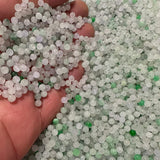 Natural Jadeite Scattered Beads Ice Green Bashan Jade Semi-Finished Products