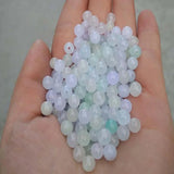 Natural Jadeite Scattered Beads Ice Green Bashan Jade Semi-Finished Products