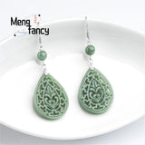 Vintage Engraved Flower Earrings S925 Silver Inlay Charms Fine Jewelry