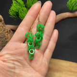 18k Jadeite Jade Ring Earrings Grapes Gift DIY Freshwater