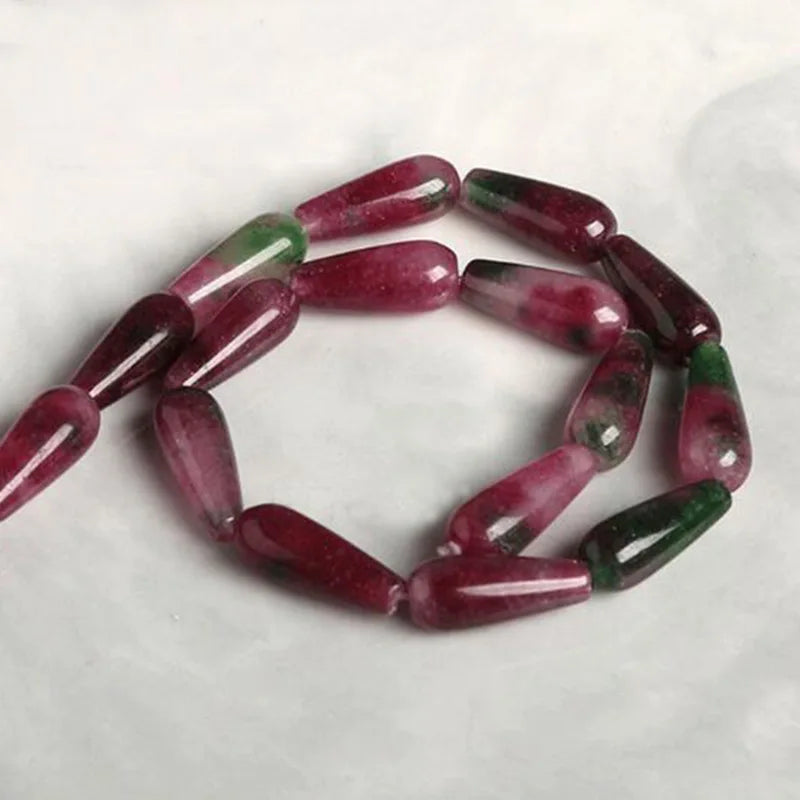 Natural Jades Stone 8x20mm Drop Shape Beads