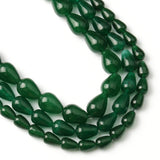 Dark Green Angelite Water Drop Jade Stone Beads 15''