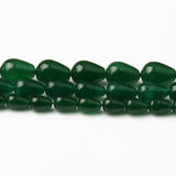 Dark Green Angelite Water Drop Jade Stone Beads 15''