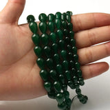 Dark Green Angelite Water Drop Jade Stone Beads 15''