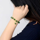 Natural Jadite Bracelet Jades Stone Beads Bracelets Men Strand Charm Jewelry