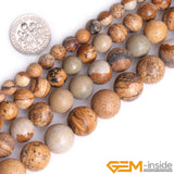 Natural Jaspers Big Hole Round Loose Beads Jewelry Making 15 inch Strand