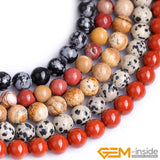 Natural Jaspers Big Hole Round Loose Beads Jewelry Making 15 inch Strand