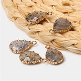 Natural Jaspers Water Drop Shape Pendant for Jewelry