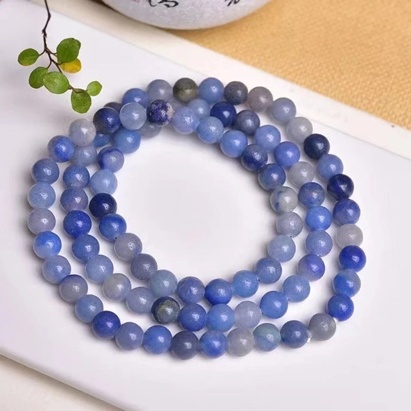 Crystal Quartz Aventurine Round Beads Bracelet for Men and Women