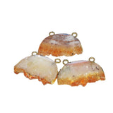 Raw Citrine Druzy Moon Pendant, Yellow Crystal Quartz Women Accessories