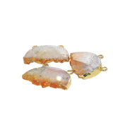 Raw Citrine Druzy Moon Pendant, Yellow Crystal Quartz Women Accessories
