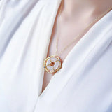 Natural Jue Suet Peace Buckle Hotian Jade Pendant Necklace for Women