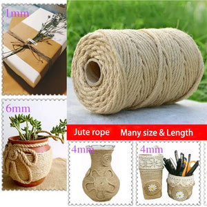 Natural Jute Twine Burlap Hessian String Hemp Rope Party Wedding