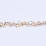 8-9mm Thick Petal Shape Peach Keshi Pearl High Charm Beads
