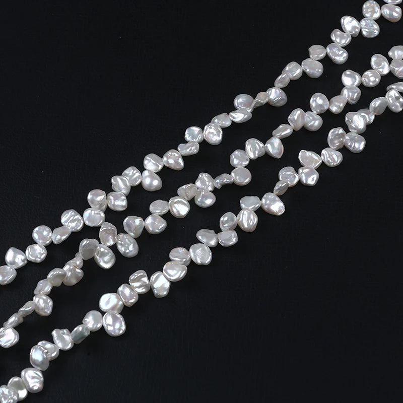 8-9mm Thick Petal Shape Peach Keshi Pearl High Charm Beads