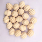 Natural Kids Toys 20mmx20mm Wooden Beads Unfinished Screw Whorl Wave Wood Beads