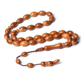 Natural Kuka Wood Tasbih 33 Beads Islamic Rosary