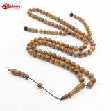 Natural Kuka Wood Tasbih 99 Beads Muslim Prayer Beads Misbaha Accessories