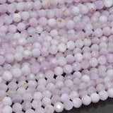 Natural Kunzite Faceted Round Beads 8mm with Defects and Spots