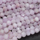 Natural Kunzite Faceted Round Beads 8mm with Defects and Spots