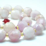 Natural Kunzite Purple Pink Faceted Double Terminated Point Loose Beads