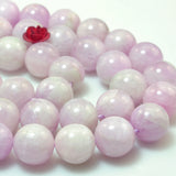 Natural Kunzite Purple Pink Smooth Round Loose Beads Gemstone