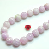 Natural Kunzite Purple Pink Smooth Round Loose Beads Gemstone