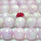 Natural Kunzite Purple Pink Smooth Round Loose Beads Gemstone
