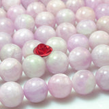 Natural Kunzite Purple Pink Smooth Round Loose Beads Gemstone