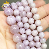 Natural Kunzite Purple Spodumene Stone Beads Round 8/10/12mm