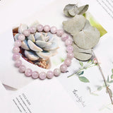 Natural Kunzite Stone Beads Bangle Bracelet for Women