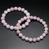 Natural Kunzite Stone Beads Bangle Bracelet for Women