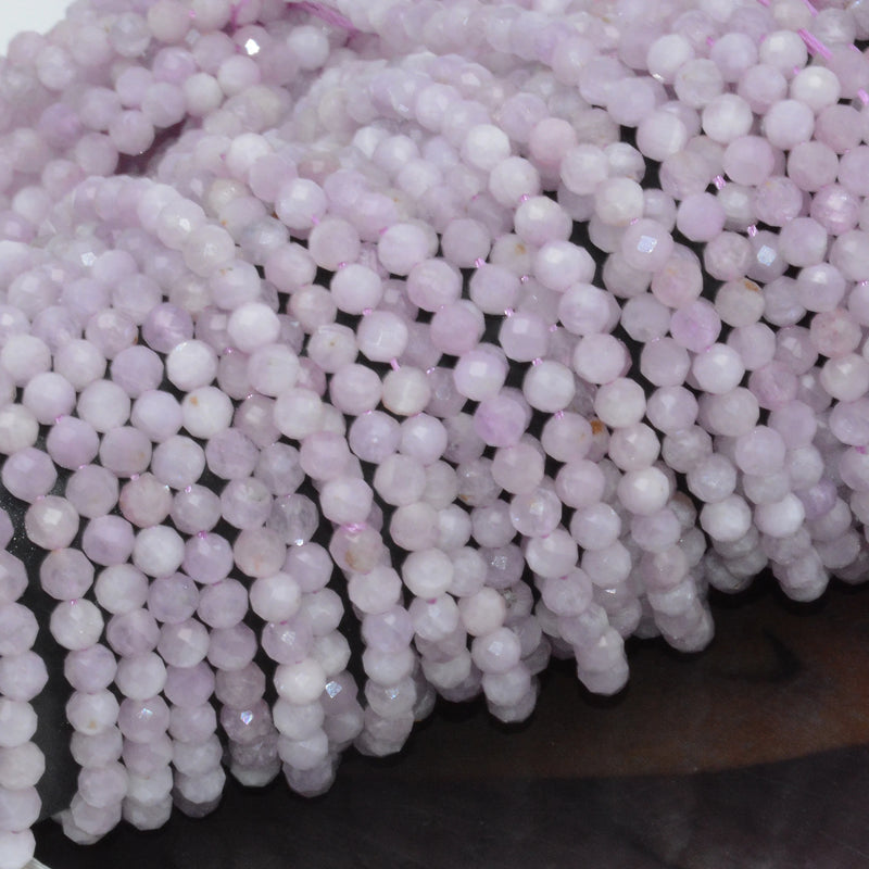 Natural Kunzite Faceted Round Beads 6mm