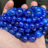 Natural Kyanite Jades Stone Beads Round Spacer Beads for Jewelry Making