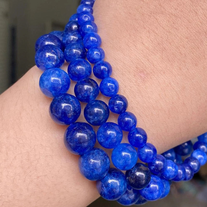 Natural Kyanite Jades Stone Beads Round Spacer Beads for Jewelry Making