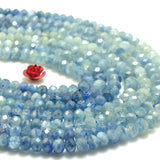 Natural Kyanite Faceted Rondelle Loose Beads Gemstone for DIY Jewelry Making