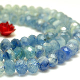 Natural Kyanite Faceted Rondelle Loose Beads Gemstone for DIY Jewelry Making