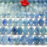 Natural Kyanite Faceted Rondelle Loose Beads Gemstone for DIY Jewelry Making