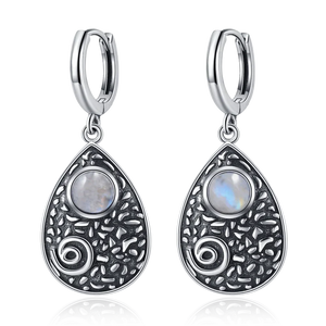 Kyanite Large Pendant Drop Earrings 925 Silver Retro Style Gift