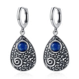 Kyanite Large Pendant Drop Earrings 925 Silver Retro Style Gift