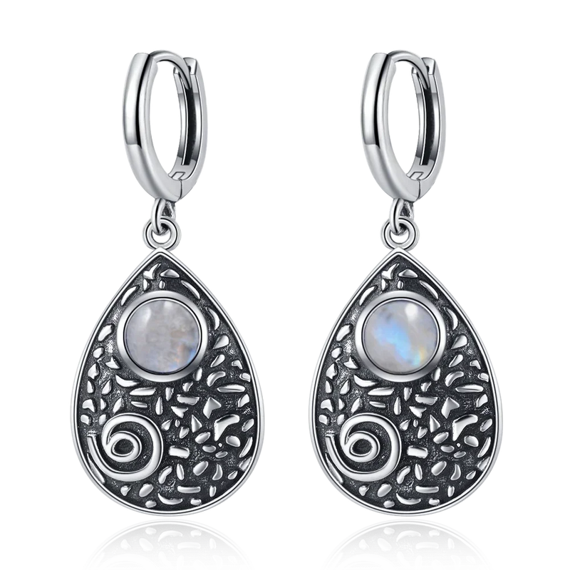 Kyanite Large Pendant Drop Earrings 925 Silver Retro Style Gift