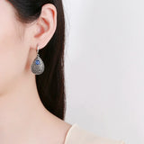 Kyanite Large Pendant Drop Earrings 925 Silver Retro Style Gift