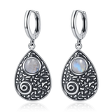 Kyanite Large Pendant Drop Earrings 925 Silver Retro Style Gift