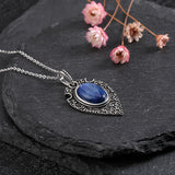 Kyanite Pendant S925 Silver Necklace for Women Vintage Style Jewelry