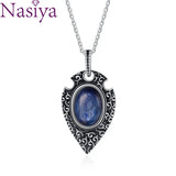 Natural Kyanite Pendant S925 Silver Necklace Vintage Style Jewelry