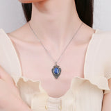 Natural Kyanite Pendant S925 Silver Necklace Vintage Style Jewelry