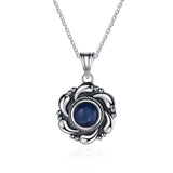 Sterling Silver Kyanite Pendant Necklace Vintage Moonstone Fine Jewelry
