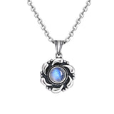 Sterling Silver Kyanite Pendant Necklace Vintage Moonstone Fine Jewelry