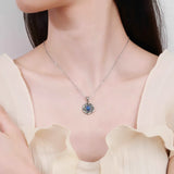 Sterling Silver Kyanite Pendant Necklace Vintage Moonstone Fine Jewelry
